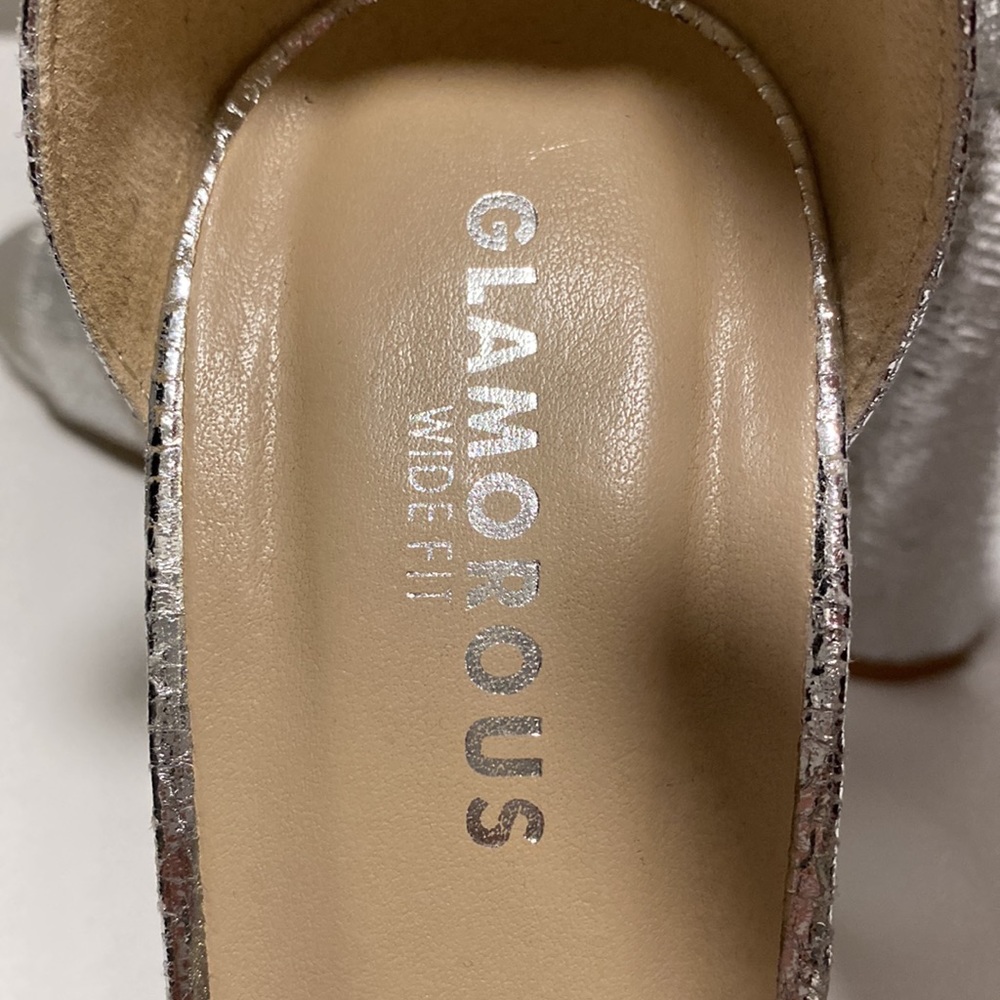Glamorous Ceara Wide Fit Silver Ankle Strap Heels - Picture 10 of 10